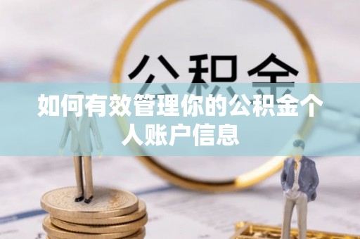 娄烦如何有效管理你的公积金个人账户信息